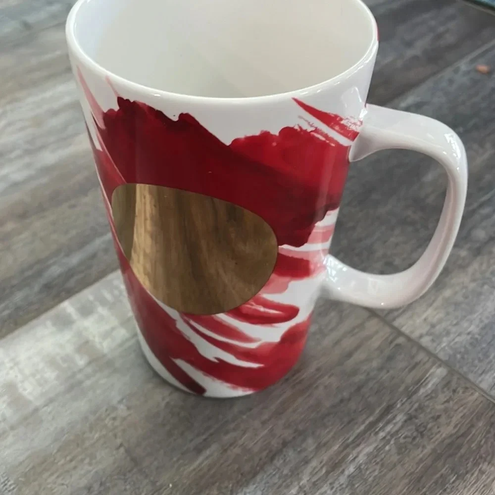 Starbucks Coffee Ceramic Mug Cup 2014 Gold Circle